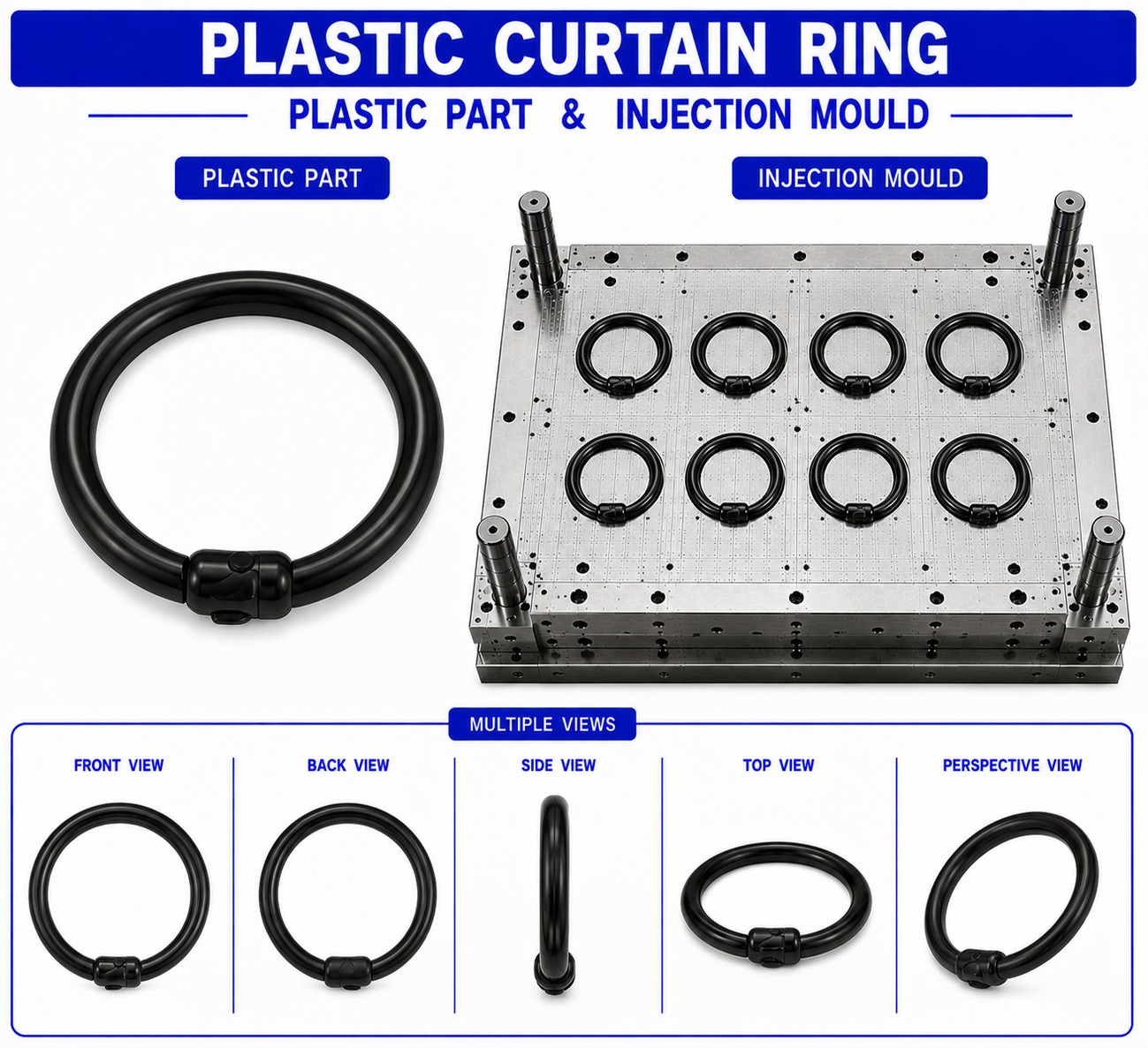 Plastic Curtain Ring Mould and Moulding Service